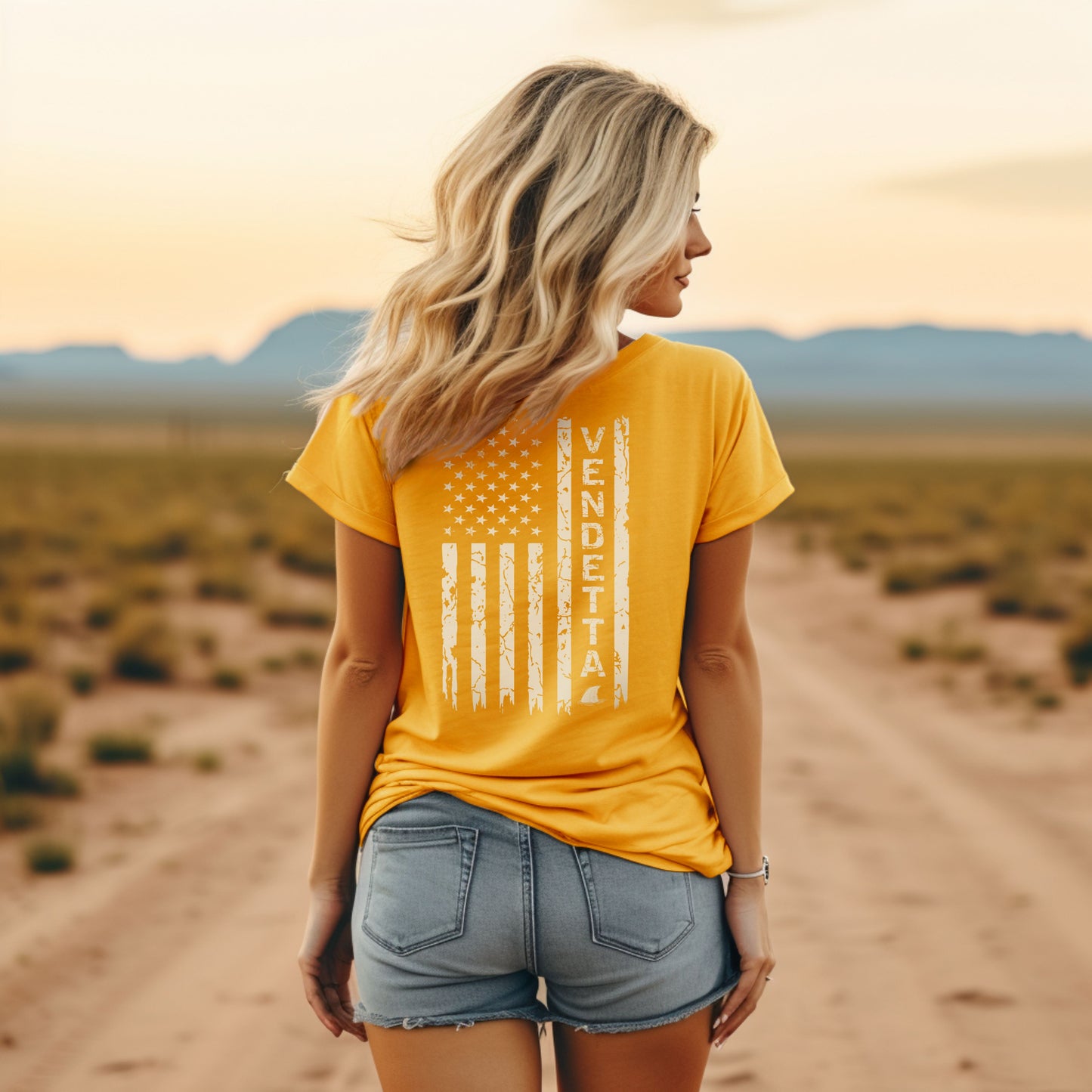 All American Vendetta Unisex Tee - Gold