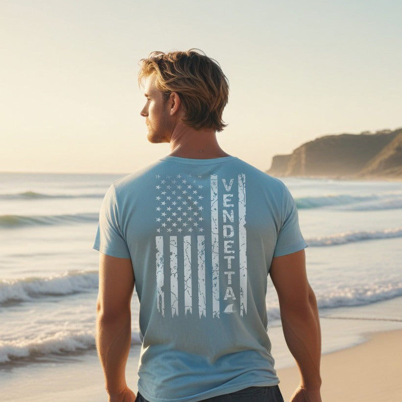 All American Vendetta Unisex Tee - Ocean Blue