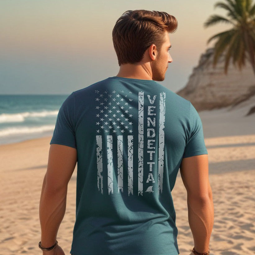All American Vendetta Unisex Tee - Heather Deep Teal