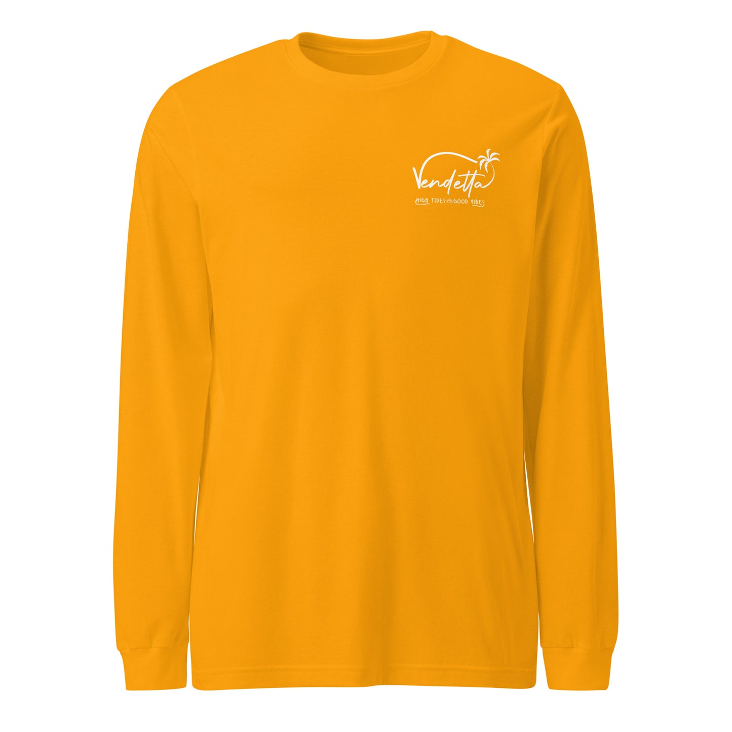 Happiness Comes in Waves Long Sleeve Tee - Gold