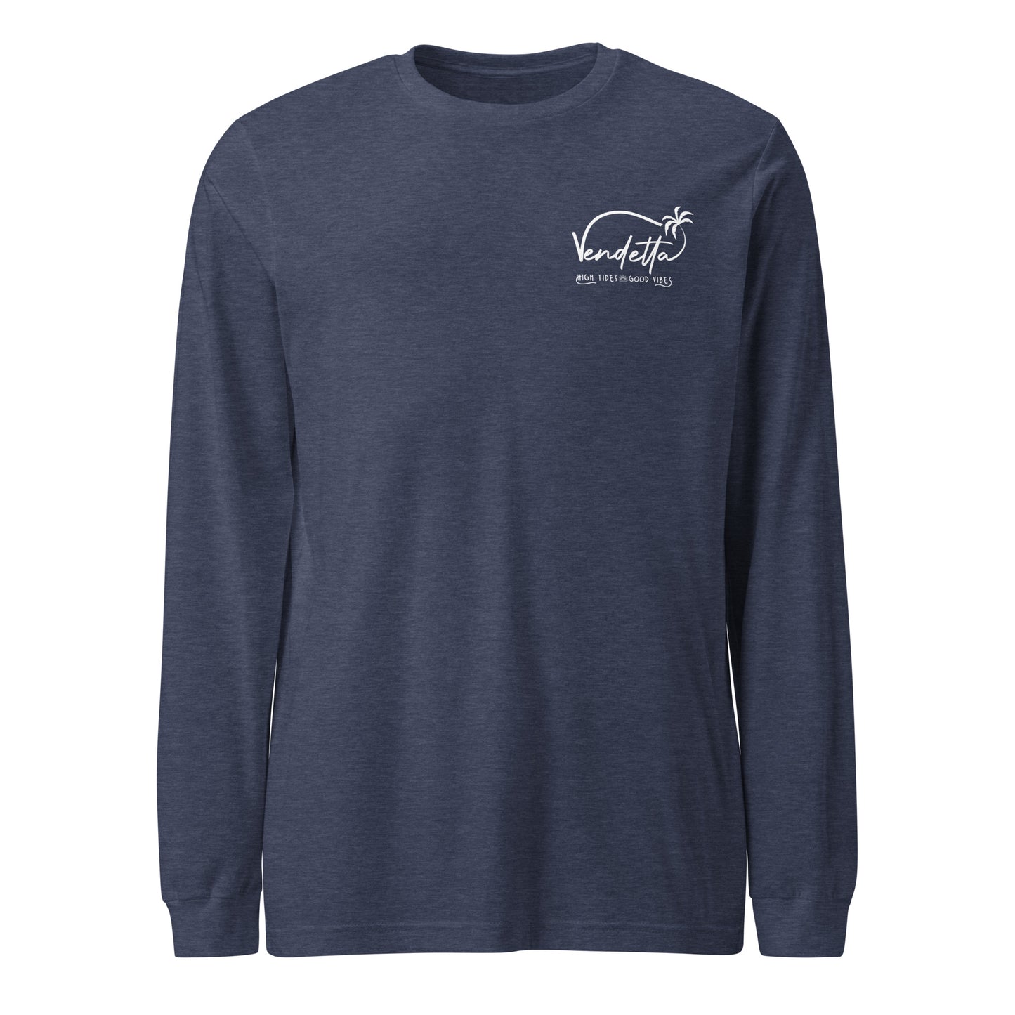 Happiness Comes in Waves Long Sleeve Tee - Heather Navy