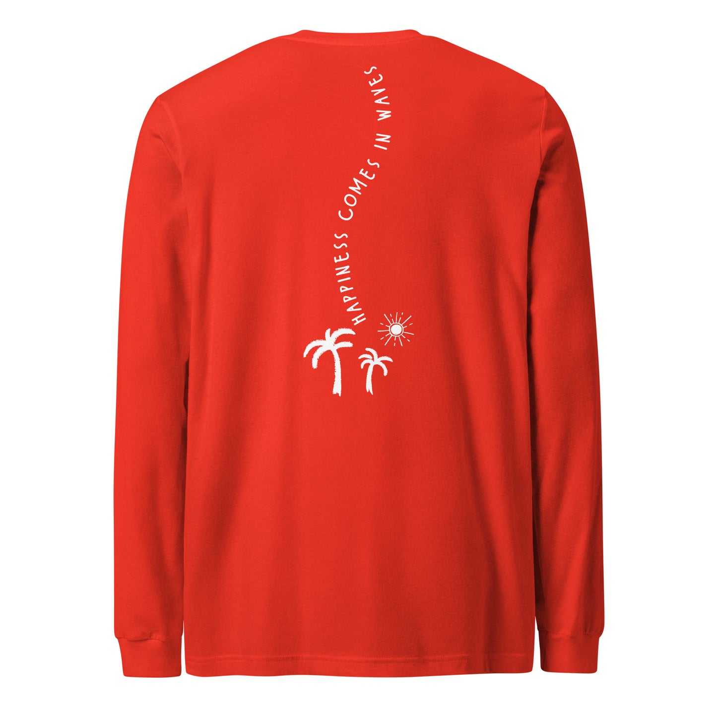 Happiness Comes in Waves Long Sleeve Tee - Poppy