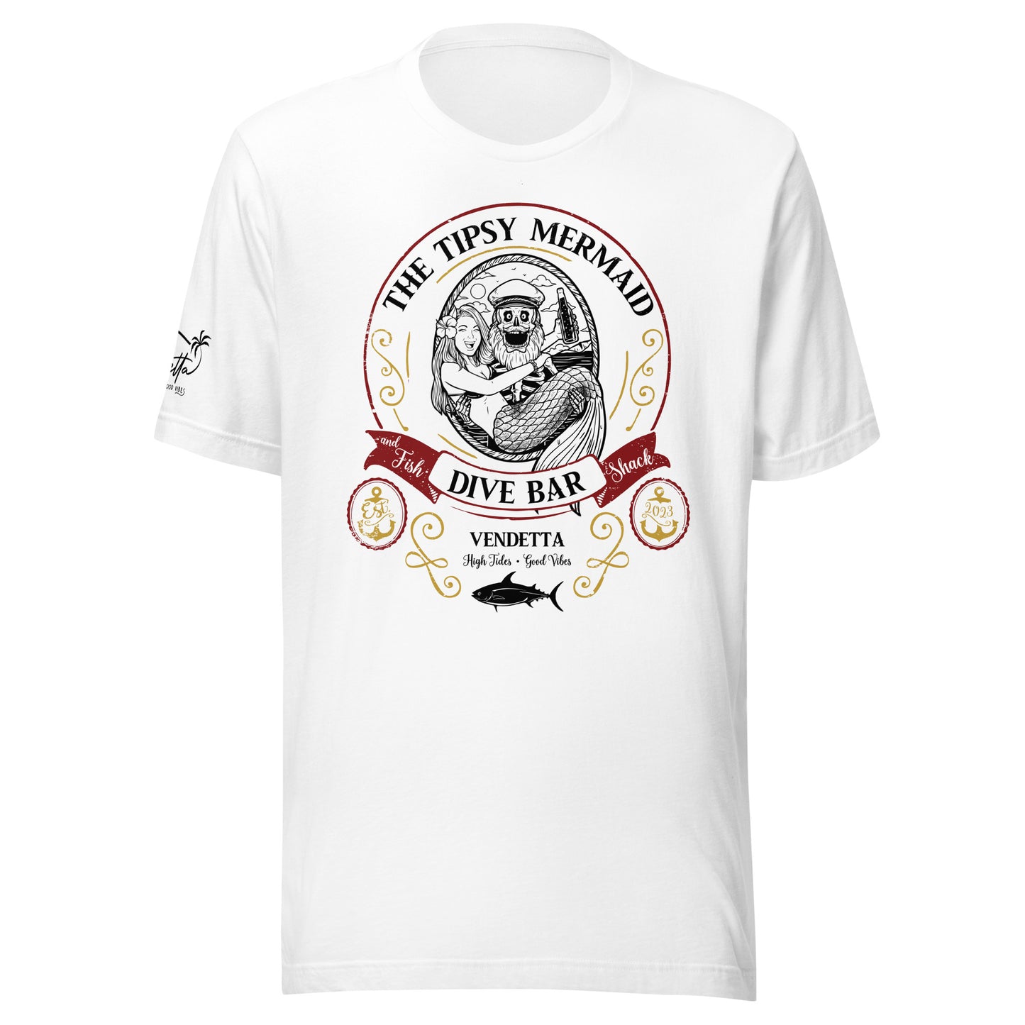 The Tipsy Mermaid Unisex Tee - White