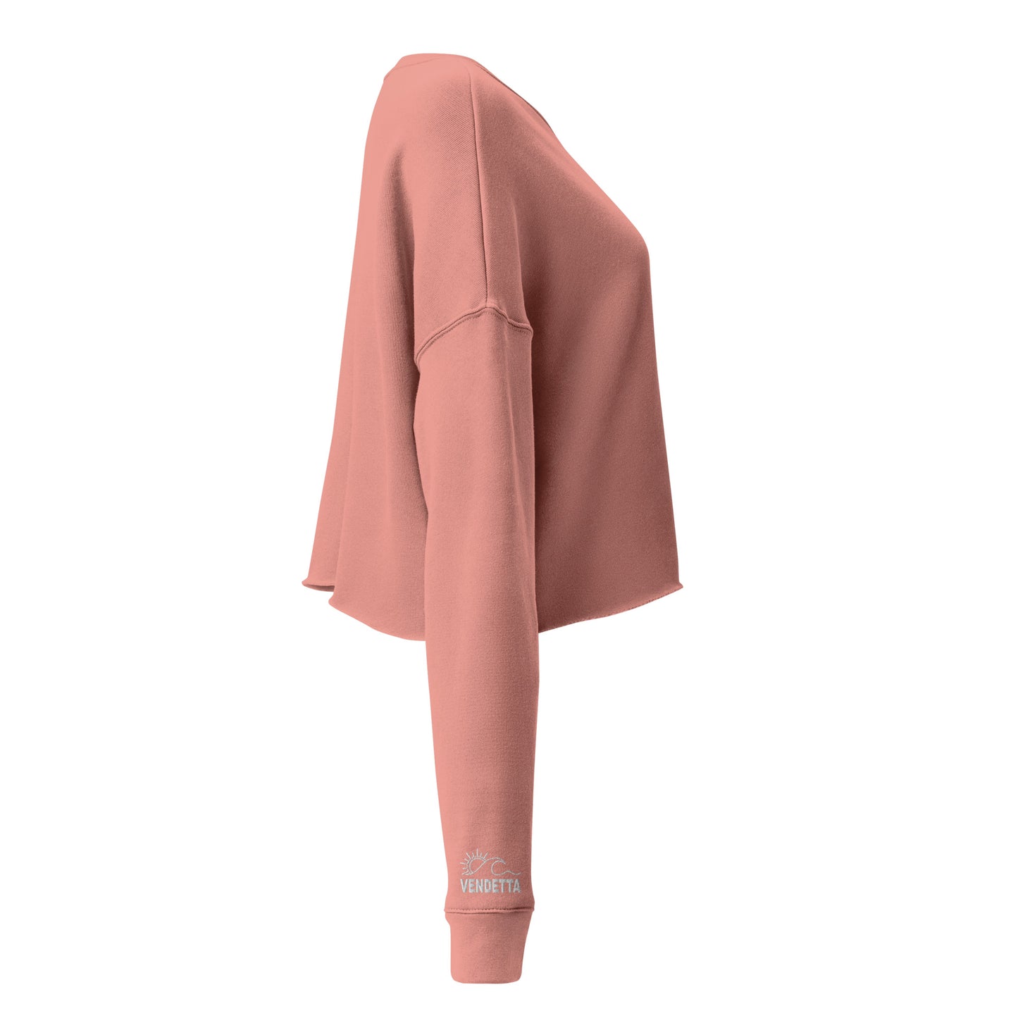 Shady Beach Embroidered Crop Sweatshirt - Mauve