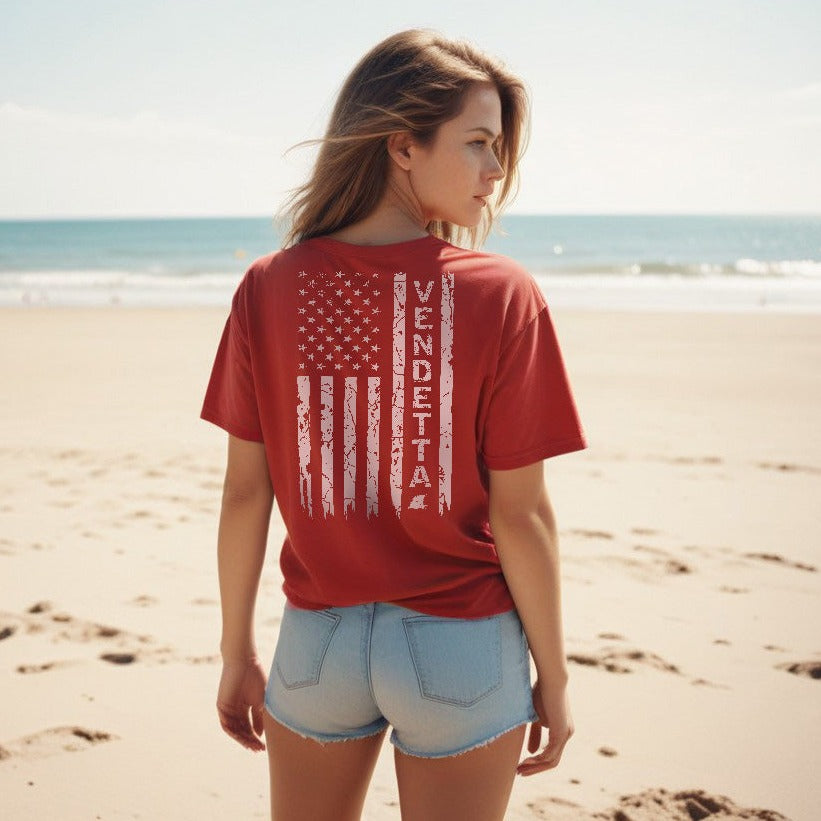 All American Vendetta Unisex Tee - Red