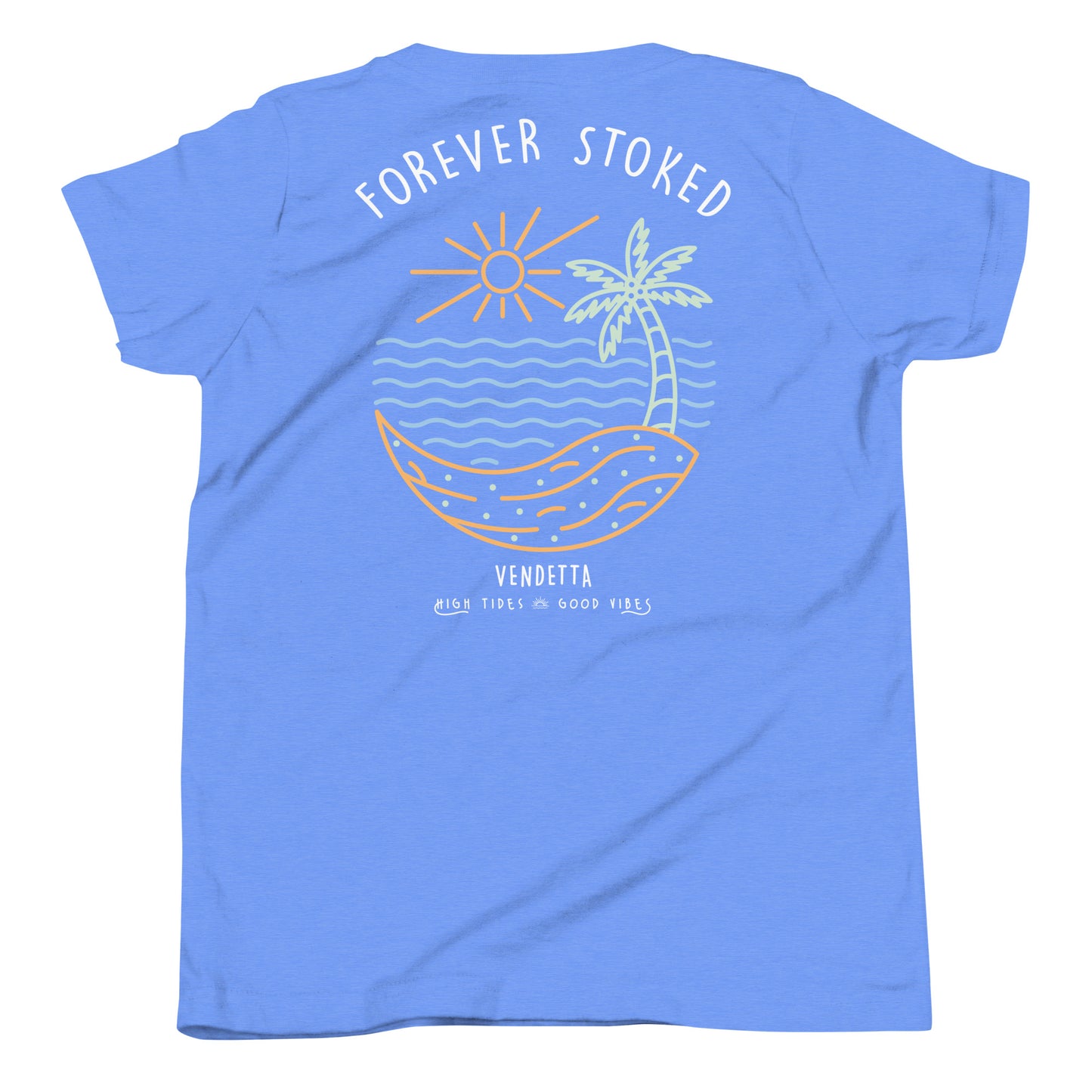 Youth Forever Stoked T-Shirt - Heather Columbia Blue