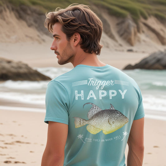 Trigger Happy Tee - Heather Prism Dusty Blue