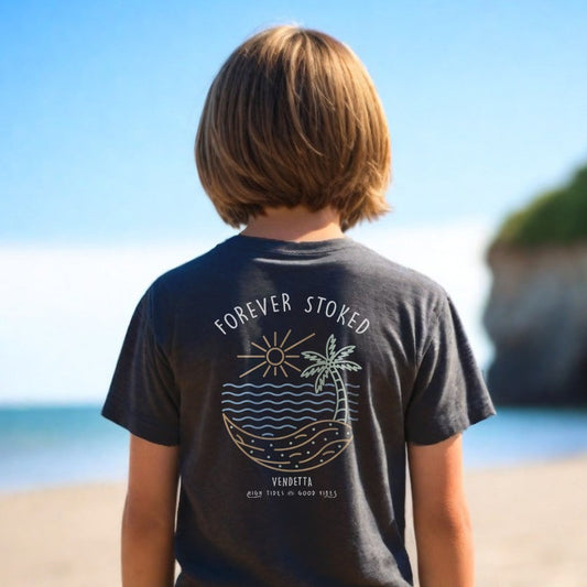 Youth Forever Stoked T-Shirt - Dark Gray Heather