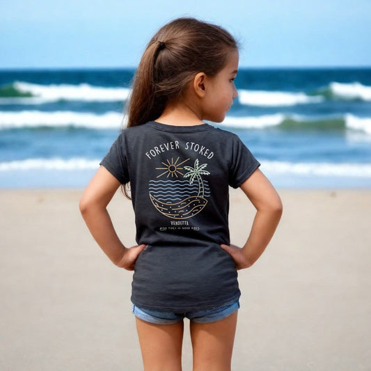 Youth Forever Stoked T-Shirt - Dark Gray Heather