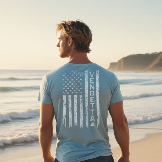All American Vendetta Unisex Tee - Ocean Blue