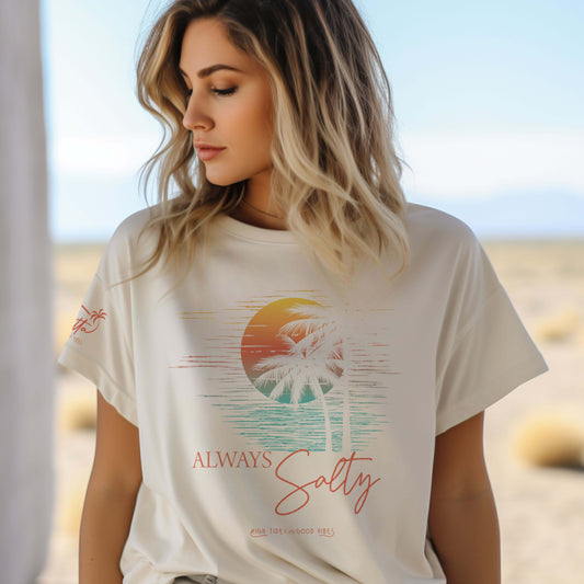 Salty Palms Tee - Natural