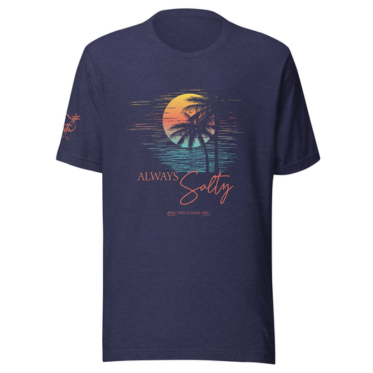 Salty Palms Tee - Heather Midnight Navy
