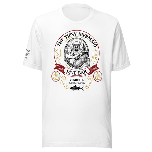 The Tipsy Mermaid Unisex Tee - White