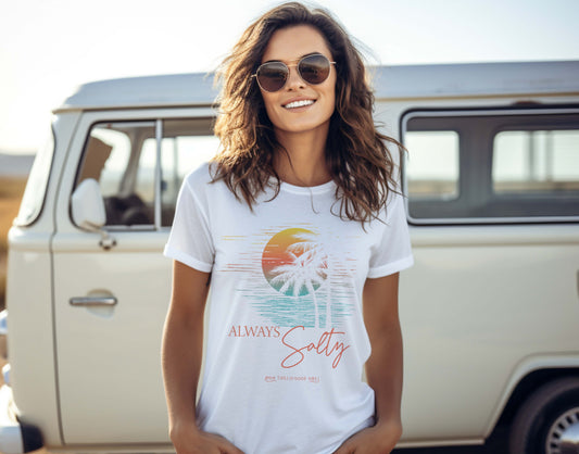 Salty Palms Tee - White
